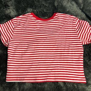 Red and white stripped t-shirt